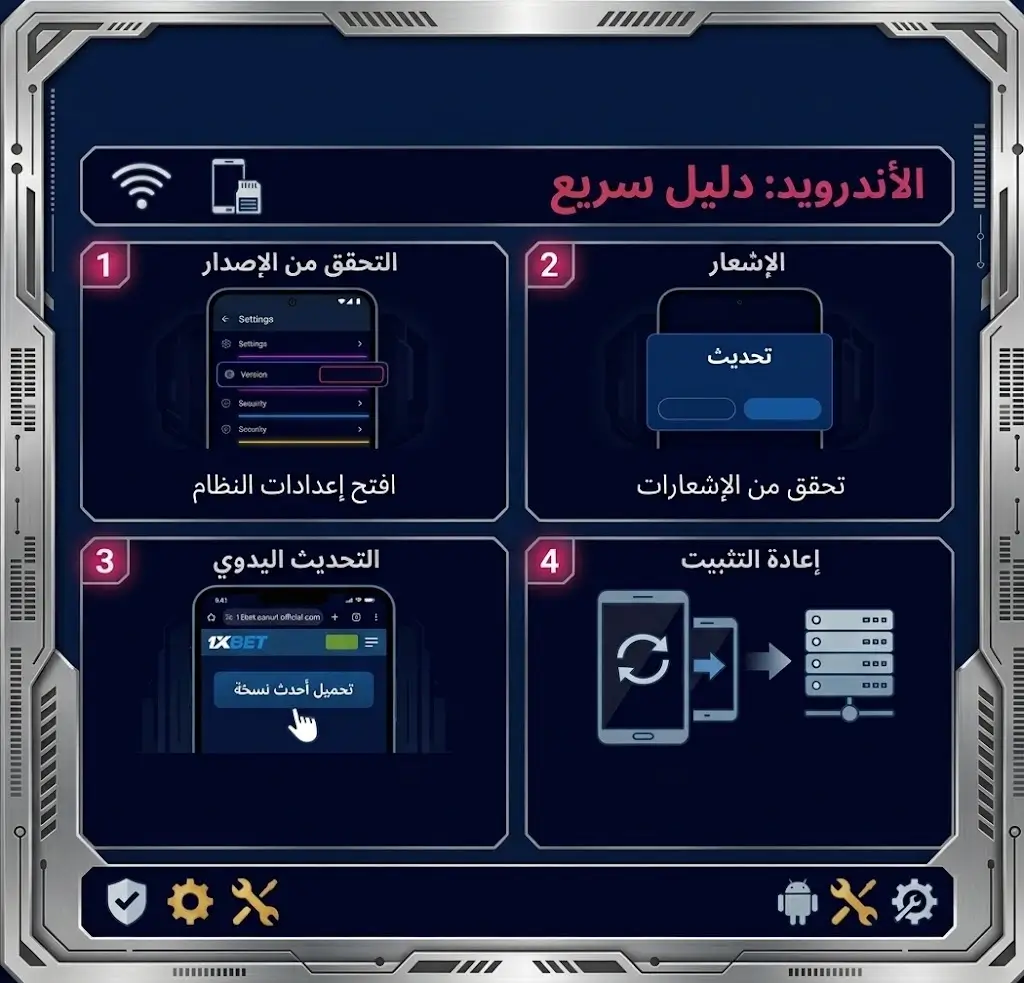 كيفية تحديث تطبيق 1xBet Android إلى